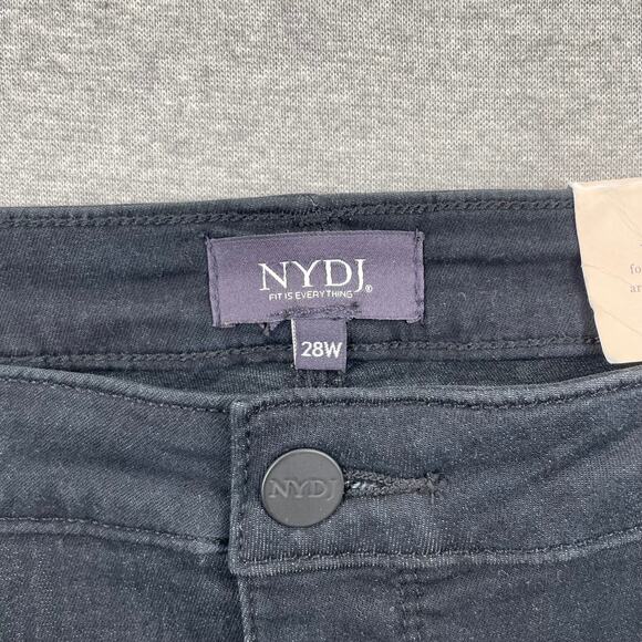NYDJ Jeans Plus Size 28W Black Relaxed Tapered Lightweight Stretch Denim - Picture 15 of 16